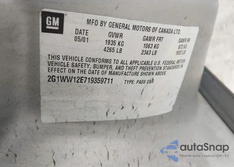 2001 Chevrolet Monte Carlo Ls from USA, damaged, VIN 2G1WW12E719359711